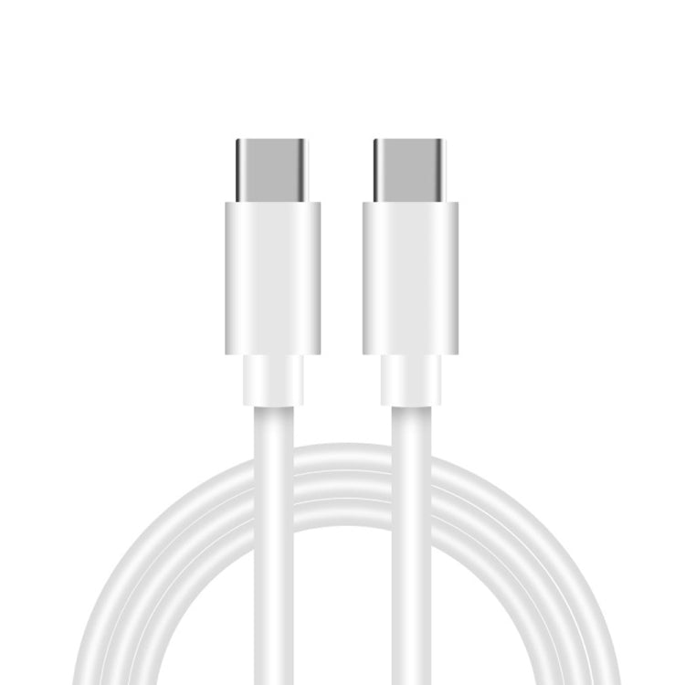 White USB-C to Type-C fast charging cable with connector ends