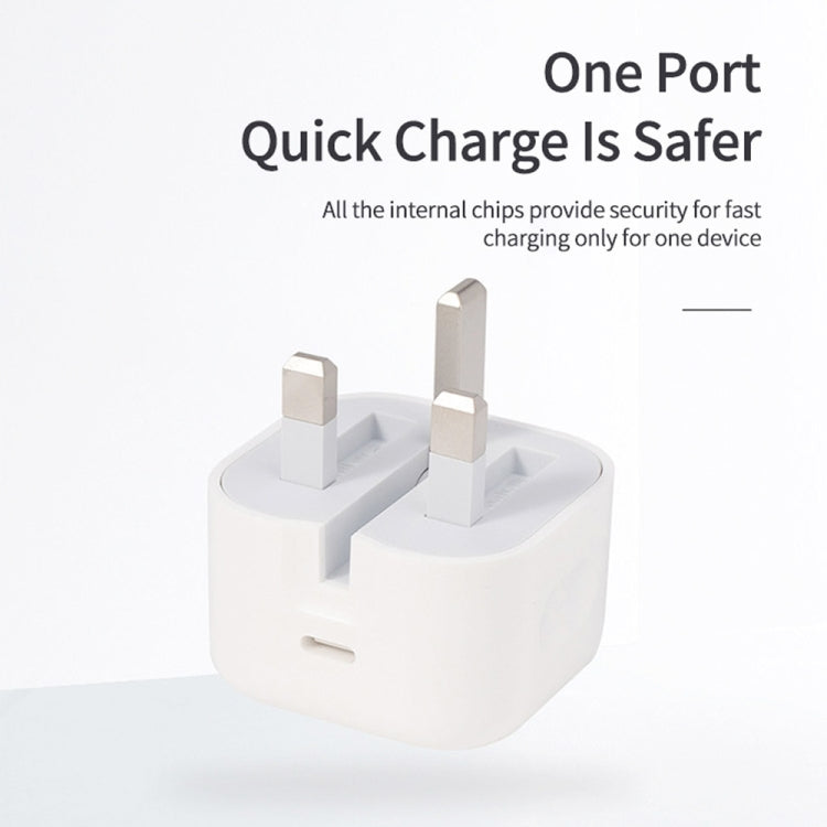 White UK folding charger with two plug prongs