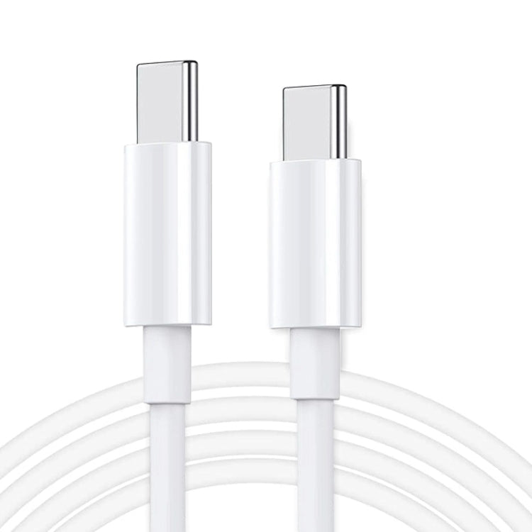 White USB-C to USB-C charging cable with two metal-tipped connectors