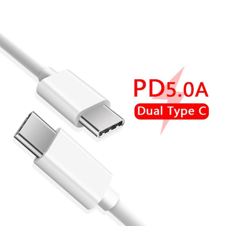 White USB-C to USB-C cable with PD 5A dual Type-C connectors