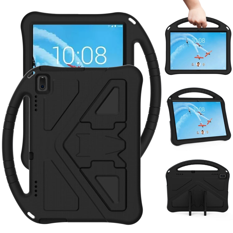 Rugged black tablet protective case with front handle and kickstand holder