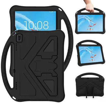 Rugged black tablet protective case with front handle and kickstand holder