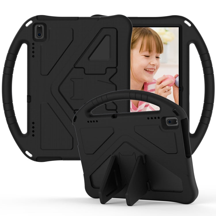 Black protective tablet case with front handle loop and built-in kickstand