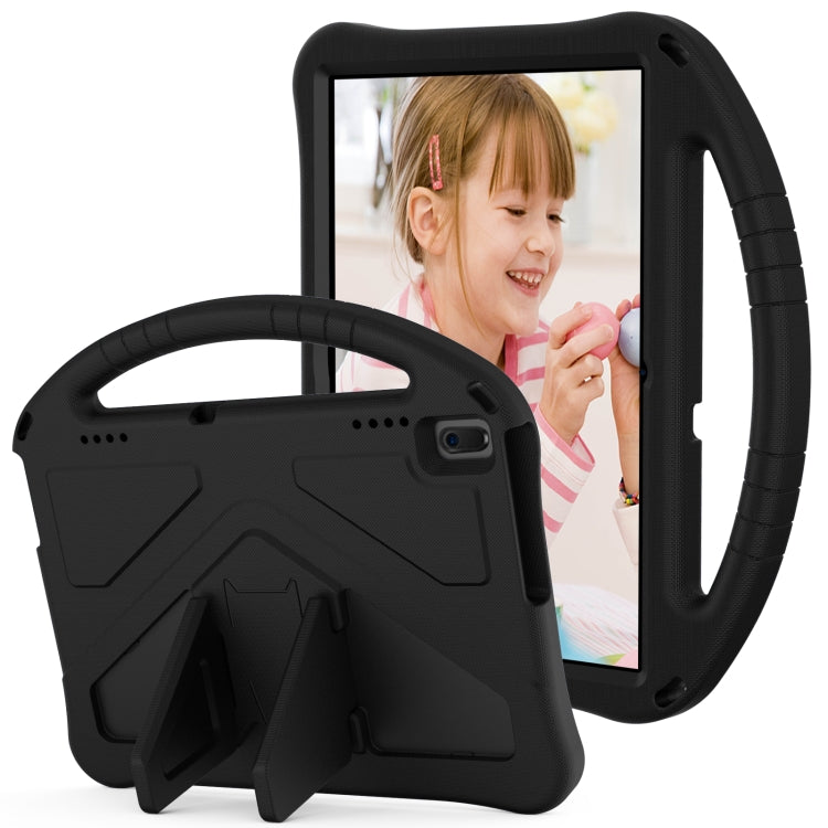 Black tablet protective shell case with front handle and kickstand