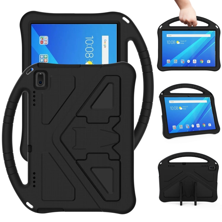 Black EVA protective tablet case with anti-fall kickstand and carrying handle support