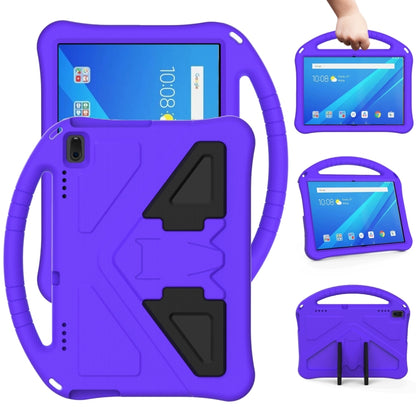 Purple EVA protective tablet case with anti-fall kickstand and carrying handle support