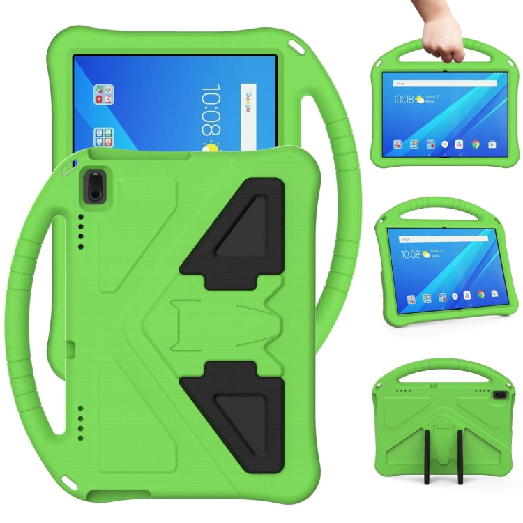 Green EVA protective tablet case with anti-fall holder and stand grips