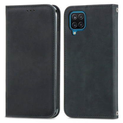 Black magnetic flip leather phone case with camera cutout and stitched edge panel
