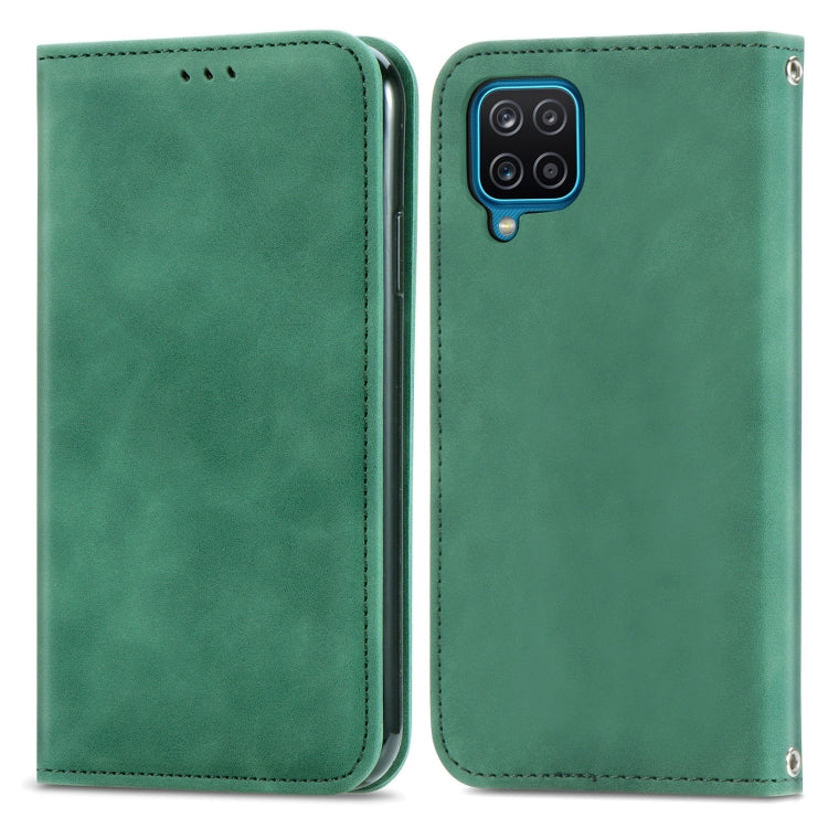 Green magnetic flip leather phone case with camera cutout and stitched edge panel
