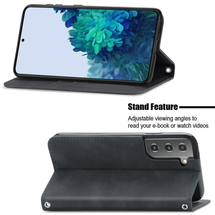 Retro Skin Feel Business Magnetic Horizontal Flip Leather Case with Holder & Card Slots & Wallet & Photo Frame, For Samsung Galaxy S21 Plus, For Samsung Galaxy S21, For Samsung Galaxy S21 Ultra, For Samsung Galaxy S20 Plus, For Samsung Galaxy S20 Ultra...