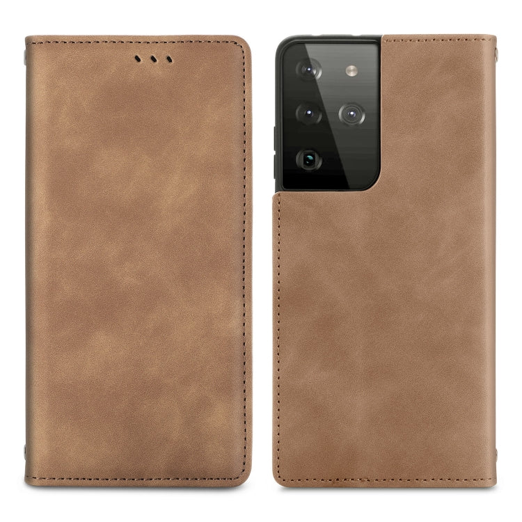 Retro Skin Feel Business Magnetic Horizontal Flip Leather Case with Holder & Card Slots & Wallet & Photo Frame, For Samsung Galaxy S21 Plus, For Samsung Galaxy S21, For Samsung Galaxy S21 Ultra, For Samsung Galaxy S20 Plus, For Samsung Galaxy S20 Ultra...