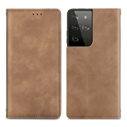 Retro Skin Feel Business Magnetic Horizontal Flip Leather Case with Holder & Card Slots & Wallet & Photo Frame, For Samsung Galaxy S21 Plus, For Samsung Galaxy S21, For Samsung Galaxy S21 Ultra, For Samsung Galaxy S20 Plus, For Samsung Galaxy S20 Ultra...