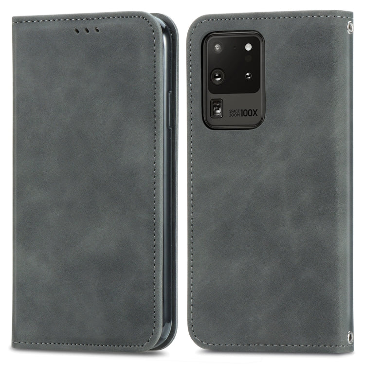 Retro Skin Feel Business Magnetic Horizontal Flip Leather Case with Holder & Card Slots & Wallet & Photo Frame, For Samsung Galaxy S21 Plus, For Samsung Galaxy S21, For Samsung Galaxy S21 Ultra, For Samsung Galaxy S20 Plus, For Samsung Galaxy S20 Ultra...