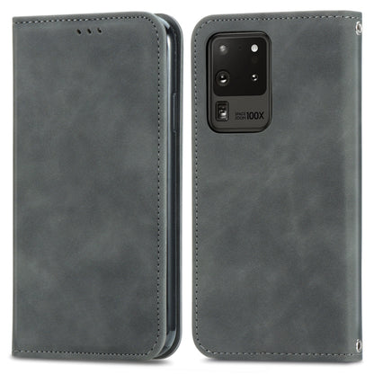 Retro Skin Feel Business Magnetic Horizontal Flip Leather Case with Holder & Card Slots & Wallet & Photo Frame, For Samsung Galaxy S21 Plus, For Samsung Galaxy S21, For Samsung Galaxy S21 Ultra, For Samsung Galaxy S20 Plus, For Samsung Galaxy S20 Ultra...