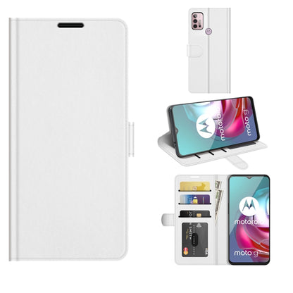 White textured flip wallet phone case with card slots and protective front cover