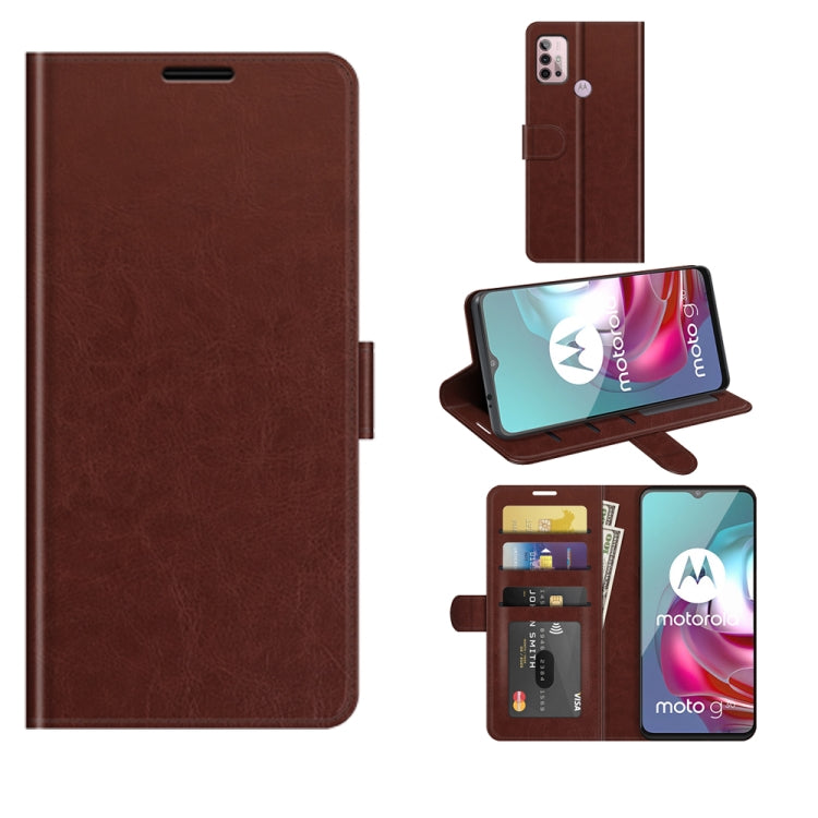 Brown textured flip wallet phone case with card slots and landscape stand support