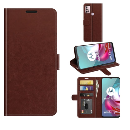 Brown textured flip wallet phone case with card slots and landscape stand support