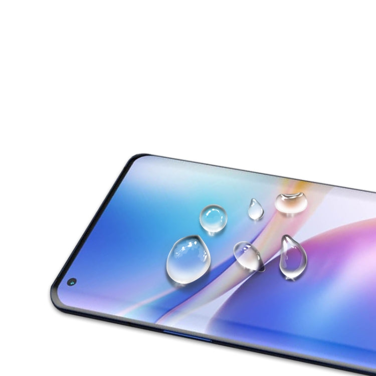 Tempered glass screen protector film with rounded edges on a smartphone