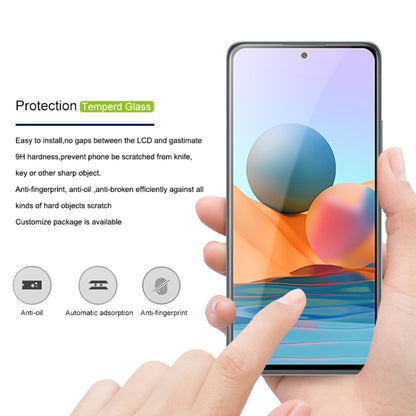 Tempered glass screen protector film on smartphone, hand holding and aligning