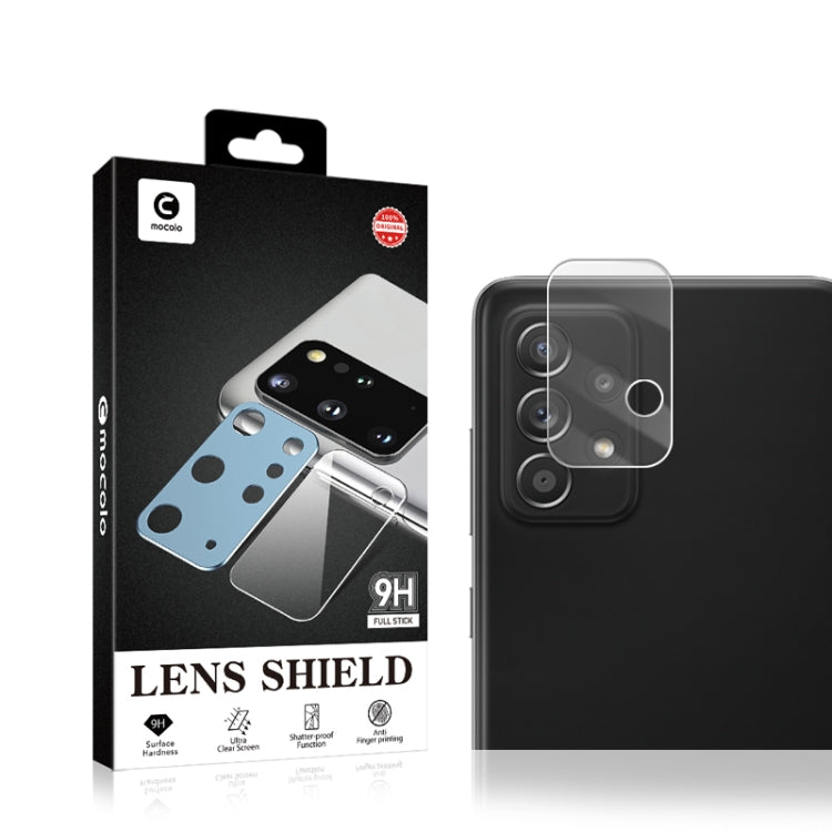 Lens shield tempered glass set package with rear camera protector on a phone