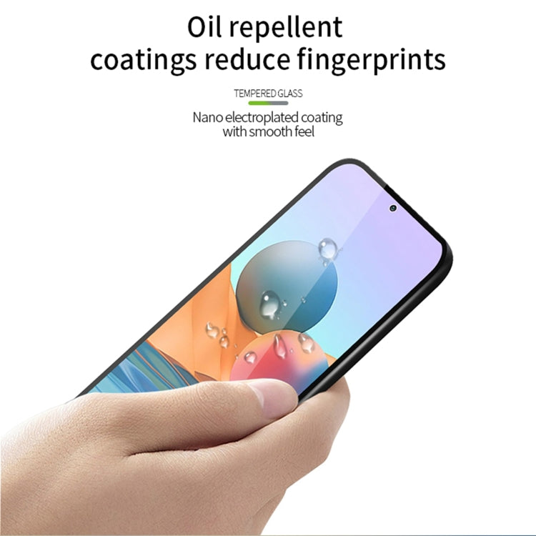 Tempered glass screen protector film with oil-repellent coating, smudge-resistant