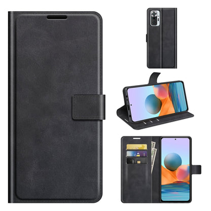 Black flip leather wallet phone case with card slots and viewing stand