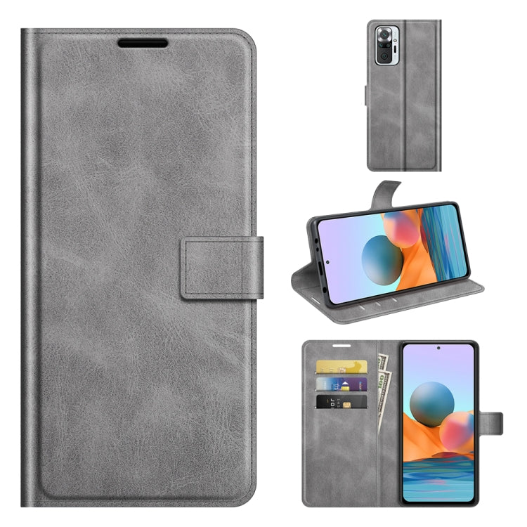 Light grey flip leather wallet phone case with card slots and viewing stand