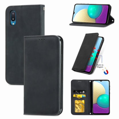Retro Skin Feel Business Magnetic Horizontal Flip Leather Case with Holder & Card Slots & Wallet & Photo Frame, For Samsung Galaxy A02, For Xiaomi Redmi Note 10 4G, For Xiaomi Redmi Note 9 4G, For OPPO Reno5 Pro 5G