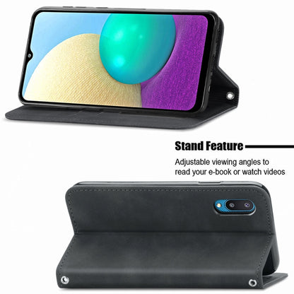 Retro Skin Feel Business Magnetic Horizontal Flip Leather Case with Holder & Card Slots & Wallet & Photo Frame, For Samsung Galaxy A02, For Xiaomi Redmi Note 10 4G, For Xiaomi Redmi Note 9 4G, For OPPO Reno5 Pro 5G