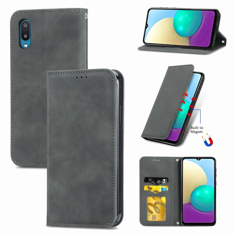 Retro Skin Feel Business Magnetic Horizontal Flip Leather Case with Holder & Card Slots & Wallet & Photo Frame, For Samsung Galaxy A02, For Xiaomi Redmi Note 10 4G, For Xiaomi Redmi Note 9 4G, For OPPO Reno5 Pro 5G