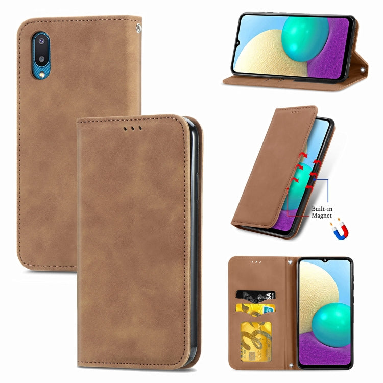 Retro Skin Feel Business Magnetic Horizontal Flip Leather Case with Holder & Card Slots & Wallet & Photo Frame, For Samsung Galaxy A02, For Xiaomi Redmi Note 10 4G, For Xiaomi Redmi Note 9 4G, For OPPO Reno5 Pro 5G