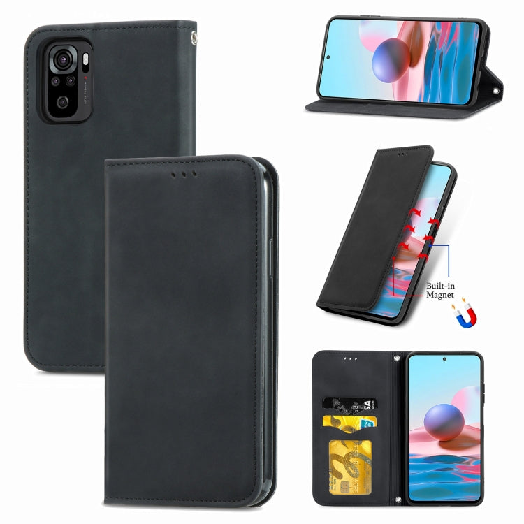 Retro Skin Feel Business Magnetic Horizontal Flip Leather Case with Holder & Card Slots & Wallet & Photo Frame, For Samsung Galaxy A02, For Xiaomi Redmi Note 10 4G, For Xiaomi Redmi Note 9 4G, For OPPO Reno5 Pro 5G