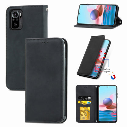 Retro Skin Feel Business Magnetic Horizontal Flip Leather Case with Holder & Card Slots & Wallet & Photo Frame, For Samsung Galaxy A02, For Xiaomi Redmi Note 10 4G, For Xiaomi Redmi Note 9 4G, For OPPO Reno5 Pro 5G