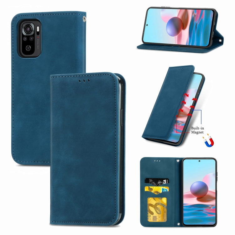Retro Skin Feel Business Magnetic Horizontal Flip Leather Case with Holder & Card Slots & Wallet & Photo Frame, For Samsung Galaxy A02, For Xiaomi Redmi Note 10 4G, For Xiaomi Redmi Note 9 4G, For OPPO Reno5 Pro 5G