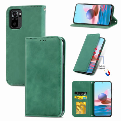 Retro Skin Feel Business Magnetic Horizontal Flip Leather Case with Holder & Card Slots & Wallet & Photo Frame, For Samsung Galaxy A02, For Xiaomi Redmi Note 10 4G, For Xiaomi Redmi Note 9 4G, For OPPO Reno5 Pro 5G