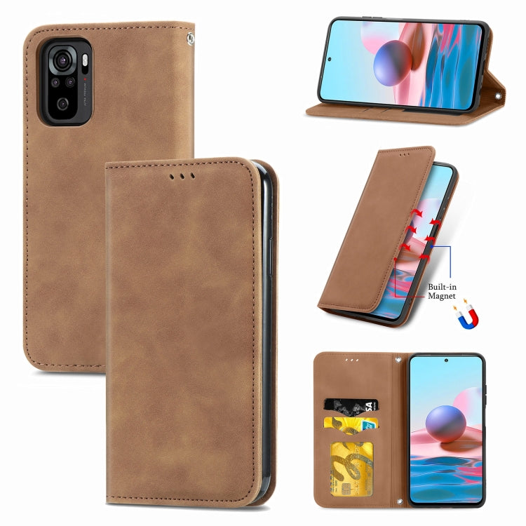 Retro Skin Feel Business Magnetic Horizontal Flip Leather Case with Holder & Card Slots & Wallet & Photo Frame, For Samsung Galaxy A02, For Xiaomi Redmi Note 10 4G, For Xiaomi Redmi Note 9 4G, For OPPO Reno5 Pro 5G