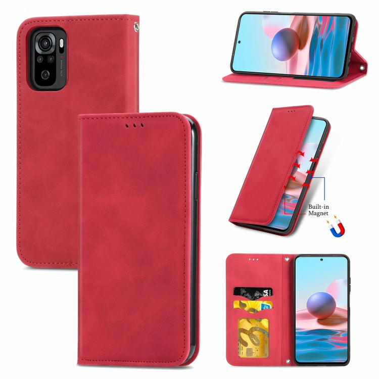 Retro Skin Feel Business Magnetic Horizontal Flip Leather Case with Holder & Card Slots & Wallet & Photo Frame, For Samsung Galaxy A02, For Xiaomi Redmi Note 10 4G, For Xiaomi Redmi Note 9 4G, For OPPO Reno5 Pro 5G