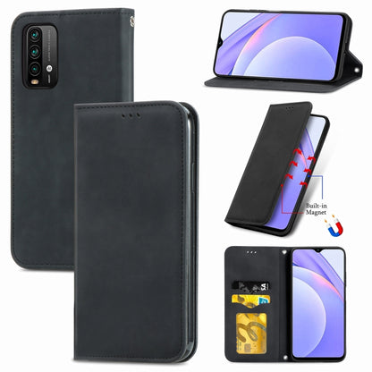 Retro Skin Feel Business Magnetic Horizontal Flip Leather Case with Holder & Card Slots & Wallet & Photo Frame, For Samsung Galaxy A02, For Xiaomi Redmi Note 10 4G, For Xiaomi Redmi Note 9 4G, For OPPO Reno5 Pro 5G