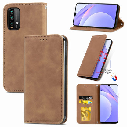 Retro Skin Feel Business Magnetic Horizontal Flip Leather Case with Holder & Card Slots & Wallet & Photo Frame, For Samsung Galaxy A02, For Xiaomi Redmi Note 10 4G, For Xiaomi Redmi Note 9 4G, For OPPO Reno5 Pro 5G