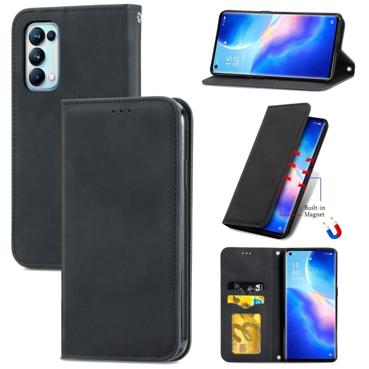Retro Skin Feel Business Magnetic Horizontal Flip Leather Case with Holder & Card Slots & Wallet & Photo Frame, For Samsung Galaxy A02, For Xiaomi Redmi Note 10 4G, For Xiaomi Redmi Note 9 4G, For OPPO Reno5 Pro 5G