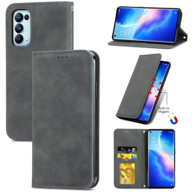 Retro Skin Feel Business Magnetic Horizontal Flip Leather Case with Holder & Card Slots & Wallet & Photo Frame, For Samsung Galaxy A02, For Xiaomi Redmi Note 10 4G, For Xiaomi Redmi Note 9 4G, For OPPO Reno5 Pro 5G