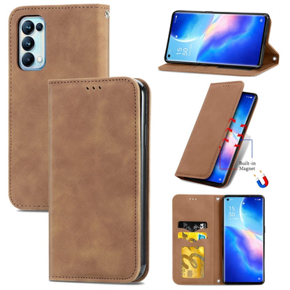 Retro Skin Feel Business Magnetic Horizontal Flip Leather Case with Holder & Card Slots & Wallet & Photo Frame, For Samsung Galaxy A02, For Xiaomi Redmi Note 10 4G, For Xiaomi Redmi Note 9 4G, For OPPO Reno5 Pro 5G