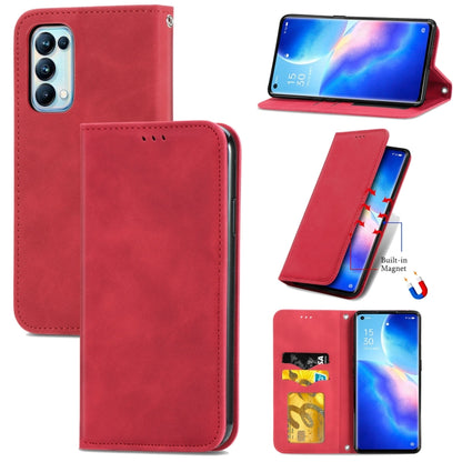 Retro Skin Feel Business Magnetic Horizontal Flip Leather Case with Holder & Card Slots & Wallet & Photo Frame, For Samsung Galaxy A02, For Xiaomi Redmi Note 10 4G, For Xiaomi Redmi Note 9 4G, For OPPO Reno5 Pro 5G