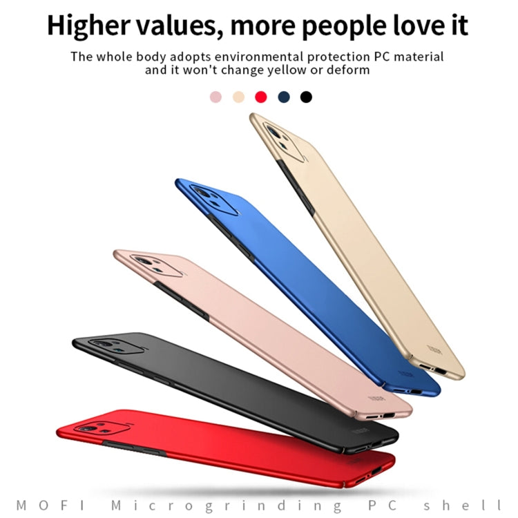 MOFI frosted ultra-thin hard phone cases in black, blue, gold, and red (various models)