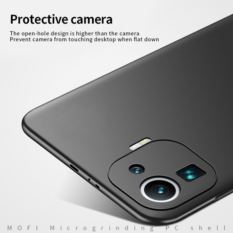 MOFI frosted ultra-thin hard phone case in black with raised camera cutout