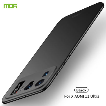 MOFI frosted ultra-thin hard phone case in black for Xiaomi 11 Ultra (angled back)