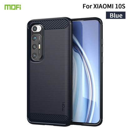 Blue soft TPU phone case with brushed carbon-fiber texture and multi-camera cutouts