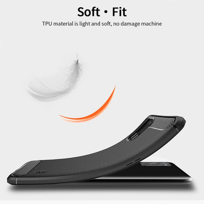 Soft TPU phone case for OnePlus 9, black with carbon-fiber back and side protection lip