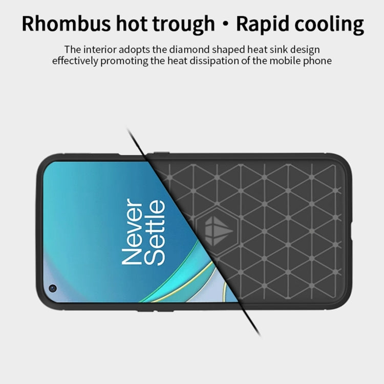 Soft TPU phone case for OnePlus 9, dark gray diamond-pattern back for cooling