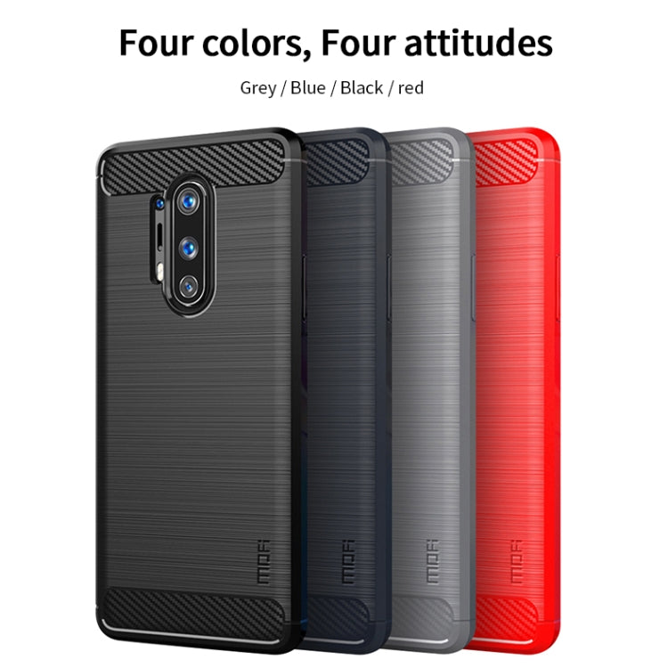 Textured TPU phone case set for OnePlus 8 Pro in grey, blue, black, and red
